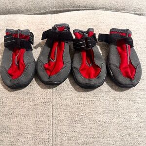 Dog boots/ shoes/ booties 
Gray and Red Water Shoes with Non-Slip Sole